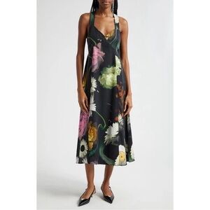 Stine Goya Jodie Dress Floral Midi Adjustable Straps Size M